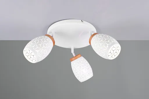 Plafoniera Bidar, RL, 58x27 cm, 10W, 3x E14, metal, alb mat/natur