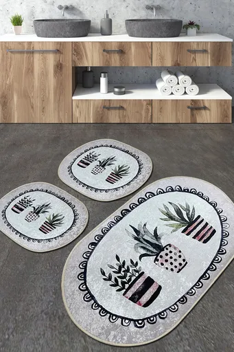 Set covorase de baie, L'essentiel Maison, Guipure Djt, Multicolor