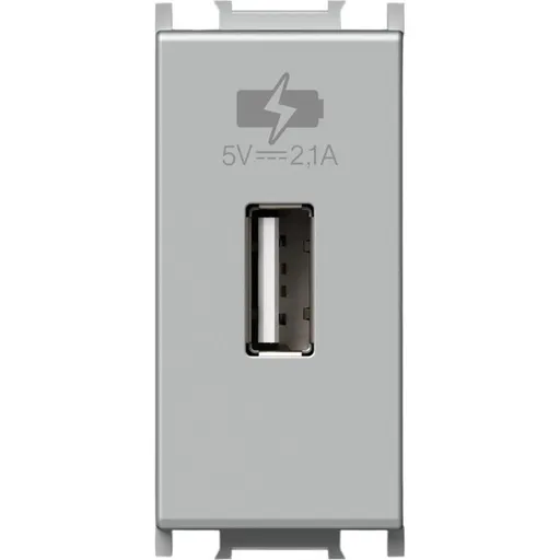 Modul Incarcator USB 5V 2,1A 1M argint, TEM Modul TEM-EM66ES-B