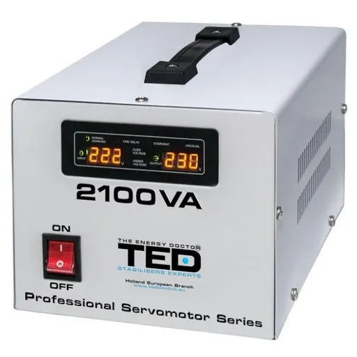 Stabilizator retea TED Electric 2100VA / 1200W cu servomotor TED2100SVC, unda sinusoidala pura