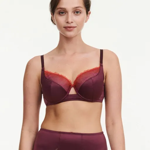 Sutien semipadded în țesătură tricotată și dantelă Tatoo love Chantelle Pulp®, cu armătură