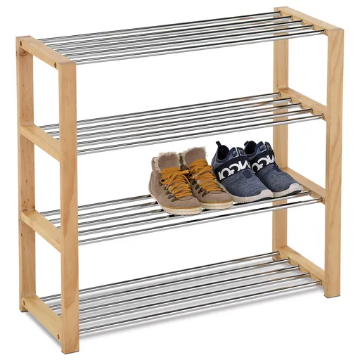 Raft pentru pantofi 4 niveluri, 81 x 30 x 73 cm, naturală, 4 etaje