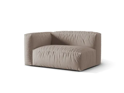 Modul stanga pentru canapea, 1 loc, Martina-169, Micadoni Home, 160x106x75 cm, tesatura structurata catifelata, bej inchis