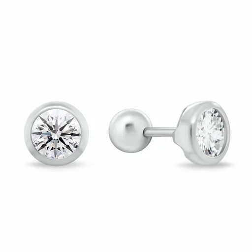 Brilio Silver Cercei stud din argint cu zircon cubic transparent EA1229W 0,6 cm