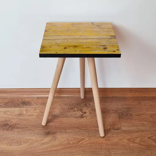 Masuta, Hanah Home, Shp127, 35x42x35 cm, Galben / Gri / Maro