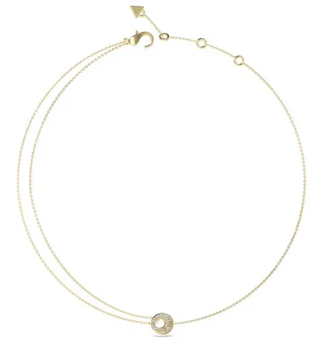 Guess Colier elegant placat cu aur Blooming Summer JUBN05223JWYGT/U