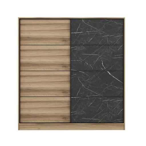 Dulap pentru haine, Hanah Home, Kale, 180x210x52 cm, Dore / Negru