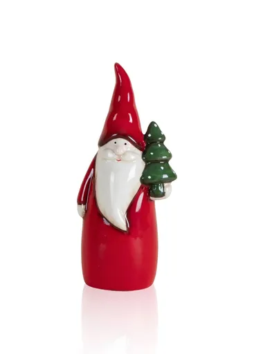 Decoratiune, SUS0167, 7x16x17 cm, Ceramica, Rosu/Alb