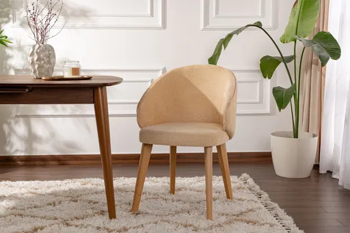 Set scaune 2 piese, Hanah Home, Bentley, Bej / Stejar deschis