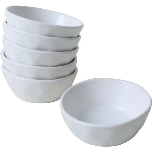 Set de 6 boluri din gresie ceramică Facetta 12 cm, alb, alb
