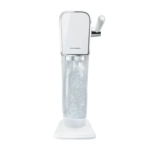 Aparat de apă carbogazoasă SodaStream ART, 1 l, carbonatare manuală, 2 etape, fără BPA, alb/argintiu