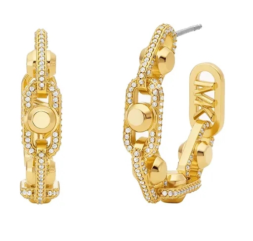 Michael Kors Cercei rotunzi placați cu aur cu zirconiu cubic Astor Link MKJ8407CZ710