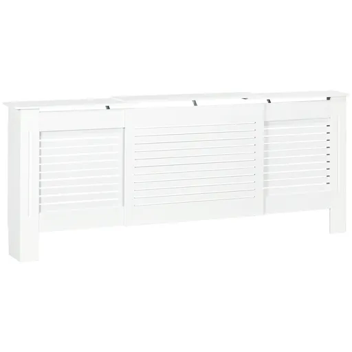HOMCOM Mască pentru calorifer, design contemporan, lungime extensibilă 139-208,5 x 20,5 x 82,5 cm, MDF, alb | Aosom Romania