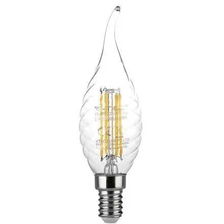 Bec E14 cu filament LED 4W 6500K model spirala V-TAC SKU-214308