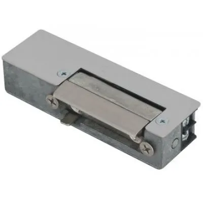 Yala electromagnetica incastrabila DORCAS-AaDF cu buton deblocare, functionare in puls, reversibila, 8-12V