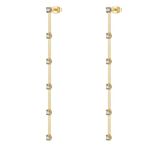 Brosway Cercei lungi aurii cu zirconii transparente Dreaming BIG26