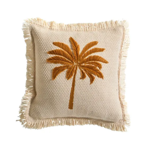 Pernă cu broderie de palmieri