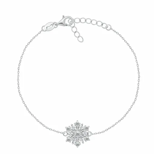 Brilio Silver Brățară fermecătoare din argint cu zirconi Fulg de nea BRC254W
