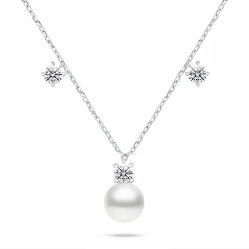 Brilio Silver Colier exclusivist din argint cu perlă și zirconii NCL213W