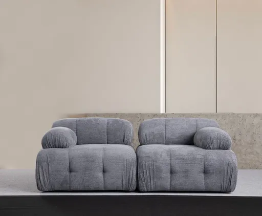 Canapea 2 locuri, Atelier del Sofa, 560ARE1556, Lemn de fag / PAL, Gri