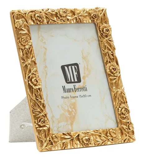 Rama foto Poppy, Mauro Ferretti, 15x20 cm, polirasina/sticla, auriu