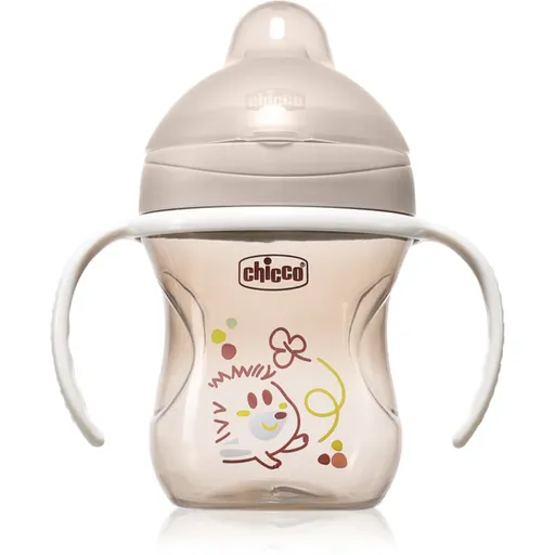 Chicco Training Cup 6m+ cană pentru antrenament cu mânere Grey 200 ml