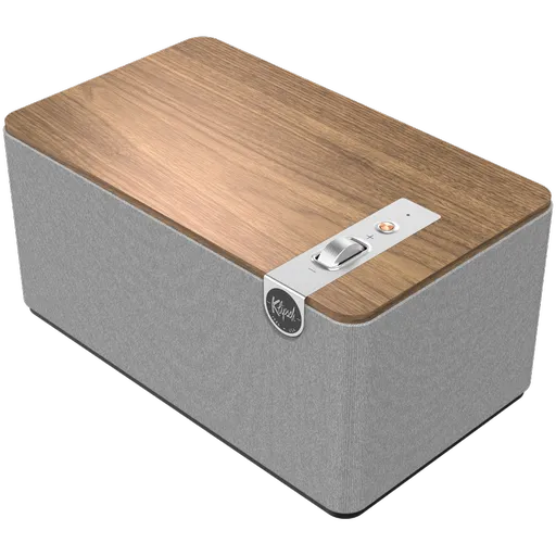 Boxa Klipsch The Three Plus Walnut, 120 W, 2.1, 45 Hz, USB+USB-C, Tip A, RCA, Bluetooth, Aplicatie mobila, Nuc/Gri