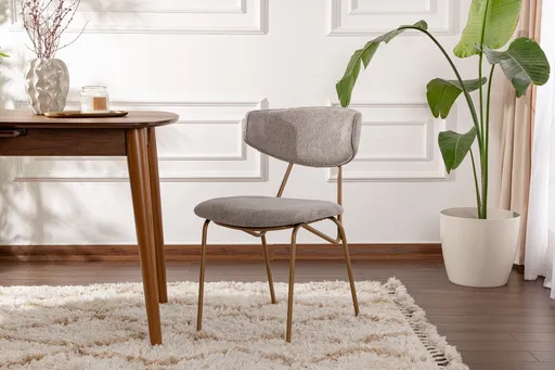 Set scaune 2 piese, Hanah Home, Nancy, Gri / Auriu