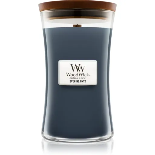 Woodwick Evening Onyx lumânare parfumată cu fitil din lemn 609.5 g