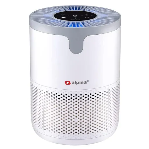 Purificator de aer Alpina, 12W, Pana la 10 m², 60 m³/h, HEPA 13, Ionizare, Timer, Alb