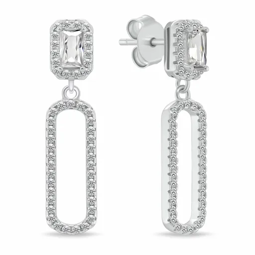 Brilio Silver Cercei moderni cu zircon transparent EA1184W