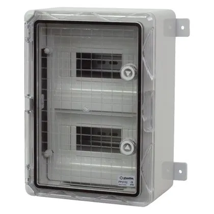 Cutie modulara din ABS gri PP3112, usa transparenta, 2 x 9 module, 250x350x150 mm, IP65
