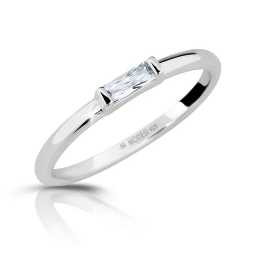 Modesi Inel minimalist din argint cu zircon M01012 56 mm