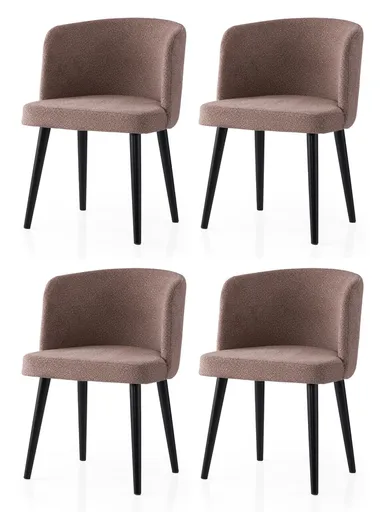 Set scaune 4 piese, Hanah Home, Soft, Negru / nurcă