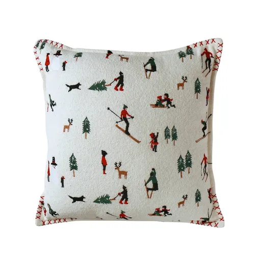 Pernă cu broderie schior