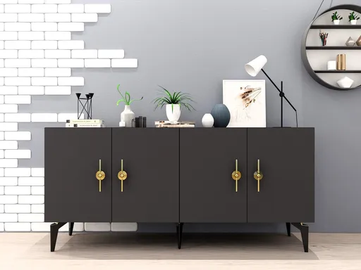 Consola, Hanah Home, Zenit, 150x79x40 cm, Antracit