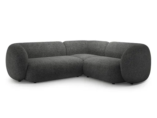 Coltar dreapta 4 locuri, Kate, Micadoni Home, 252x220x76 cm, tesatura structurata, gri inchis melanj