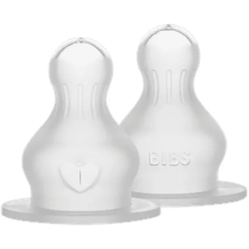 BIBS Silicone Bottle Nipple tetină pentru biberon Medium Flow 2 buc
