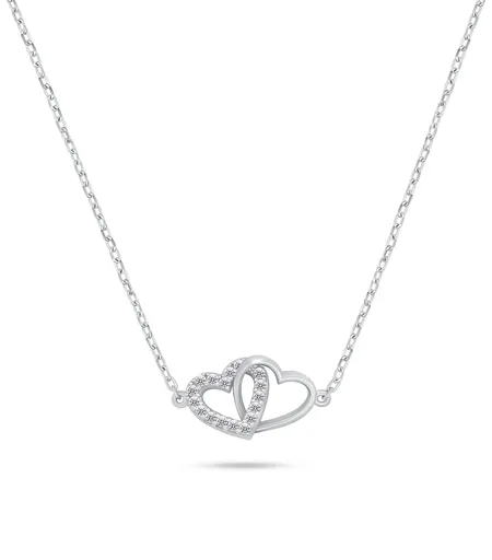 Brilio Silver Colier din argint Inimi unite NCL204W