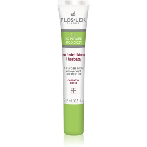 FlosLek Pharma Eye Care Gel pentru jurul ochilor cu un luminator și ceai verde 15 ml