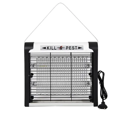 Lampa insecticida Rosberg R51770C, 16 m², 12W, Lumina UV-A, Zgomot redus, Alb/Negru