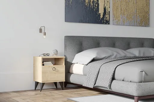 Noptiera, Hanah Home, Barlo, 40x50x40 cm, Maro