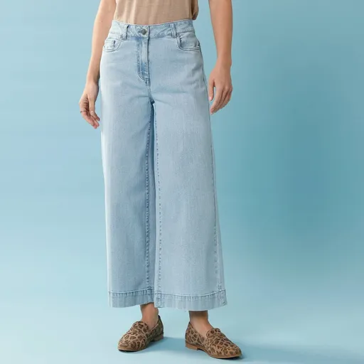 Blugi cu talie înaltă 7/8, lungimea piciorului interior 60 cm