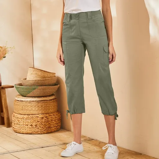 Pantaloni 3/4 cu talie elastică