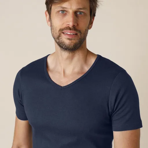 Set de 2 tricouri Thermoperle cu decolteu în V și mânecă scurtă, ușor călduroase