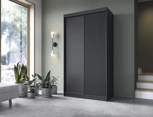 Dulap pentru haine ELTAP, Prescco II, 120x60x220 cm, MDF/ABS, negru