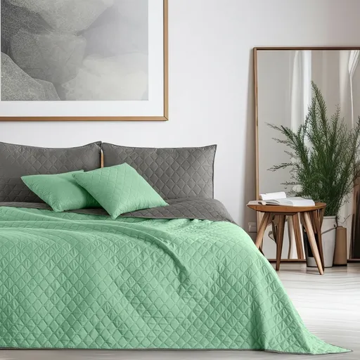 DecoKing Cuvertură pentru pat Axel mentă/oțel, 170x 210 cm, verde, 170 x 210 cm