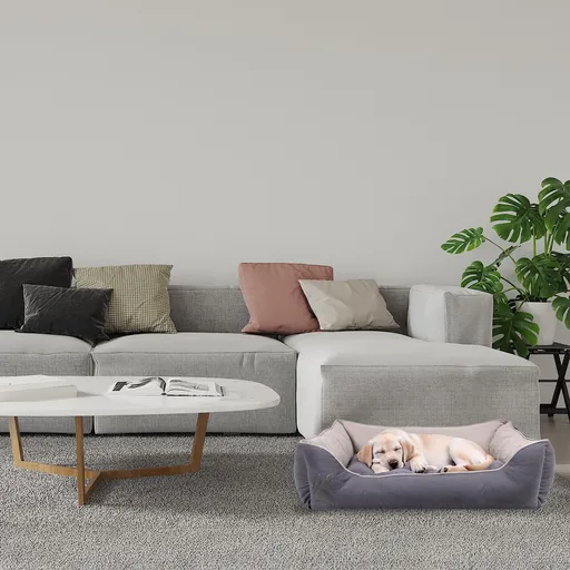 Pat pentru animale de companie, Paws & Whiskers, Lucy Dog & Cat S, Material exterior: 100% poliester, Gri / Gri deschis