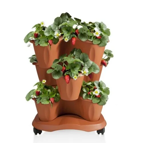 Cascadă flori Trifoglio cu rotile, teracota , 40 x 51 x 40 cm, teracotă