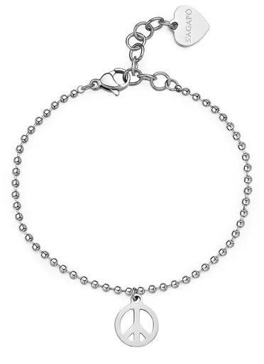 S'Agapõ Brățară atemporală din oțel Peace Smile SSM012